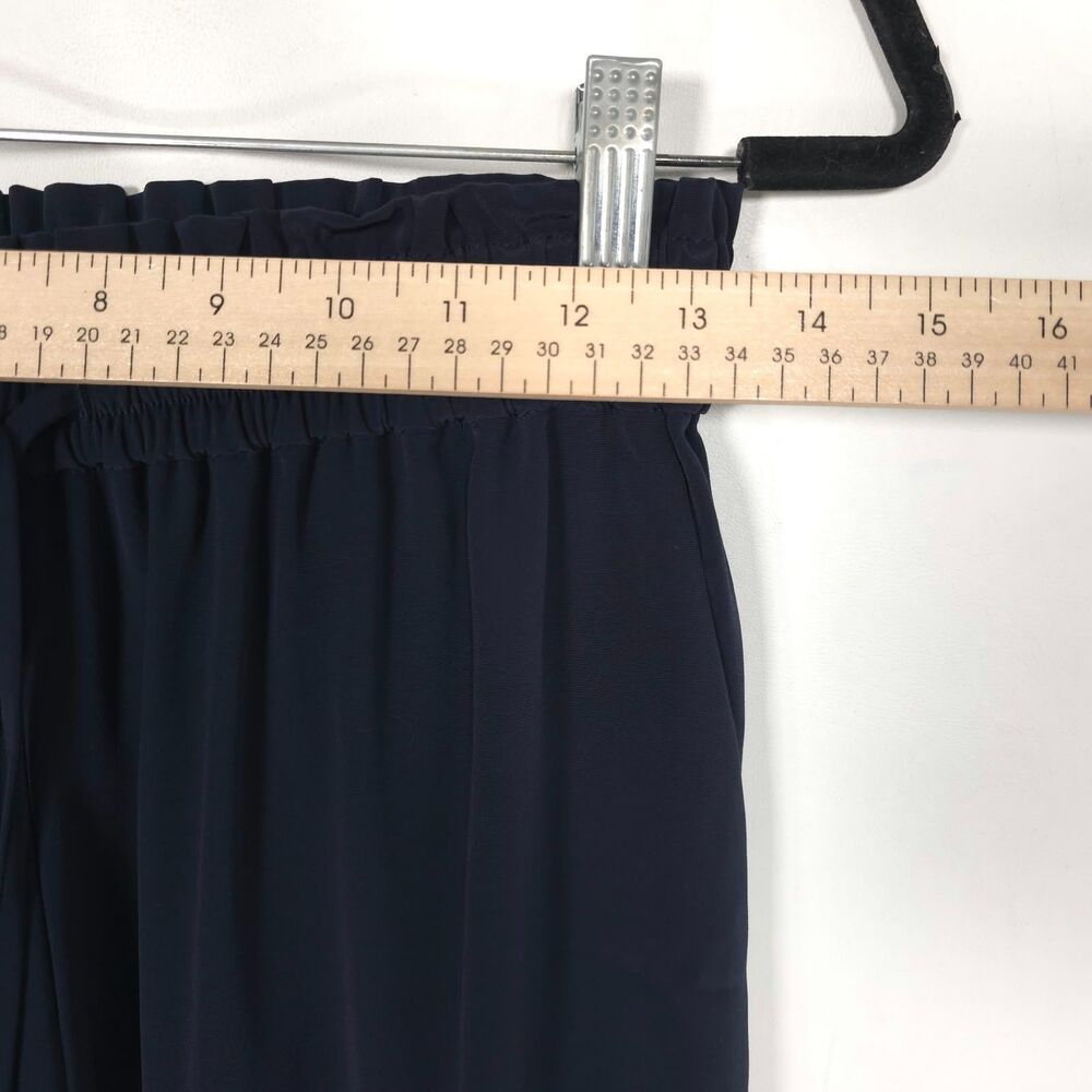CO COLLECTION Women's Pants SMALL Wide Leg Navy Elastic Waist FABRIC JAPANESE - Picture 5 of 11